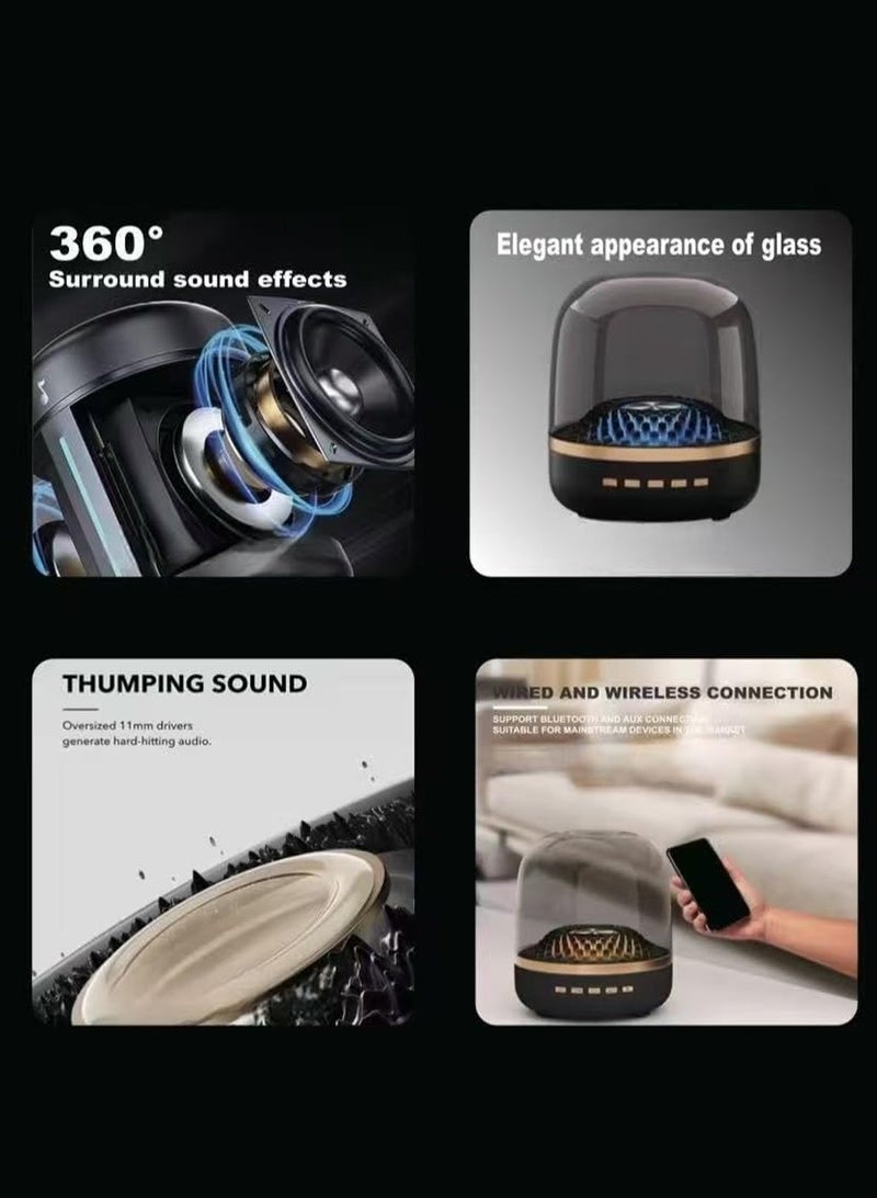 لوبيتيز لاسلكي بلوتوث ستيريو ، RGB المنزلي حجم كبير لون الزجاج مضخم الصوت المتكلم مصغرة - Image 4